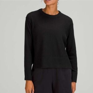 Lululemon 8 Cashlu Boxy Crewneck Sweater Black